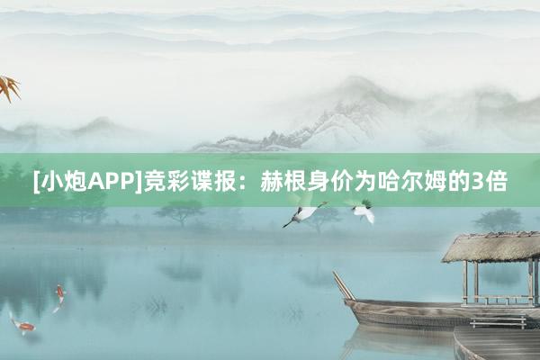 [小炮APP]竞彩谍报：赫根身价为哈尔姆的3倍