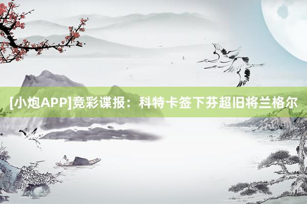 [小炮APP]竞彩谍报：科特卡签下芬超旧将兰格尔