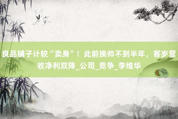 良品铺子计较“卖身”！此前换帅不到半年，客岁营收净利双降_公司_竞争_李维华
