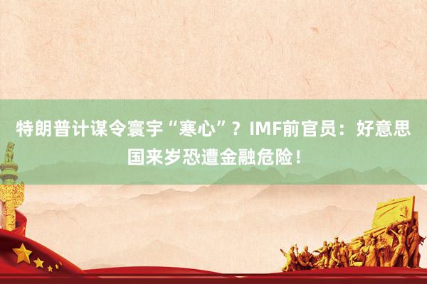 特朗普计谋令寰宇“寒心”？IMF前官员：好意思国来岁恐遭金融危险！