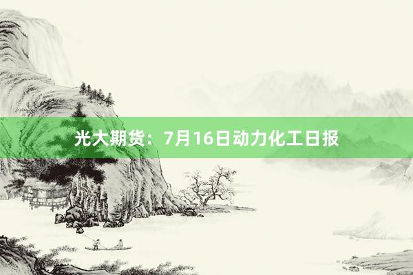 光大期货：7月16日动力化工日报