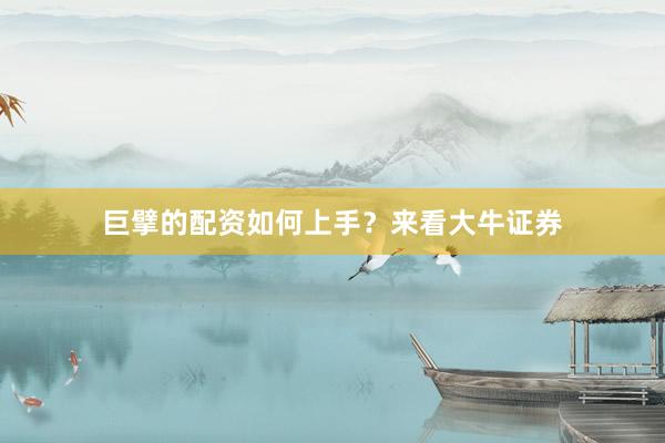 巨擘的配资如何上手？来看大牛证券