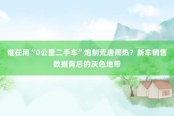 谁在用“0公里二手车”炮制荒唐闹热？新车销售数据背后的灰色地带