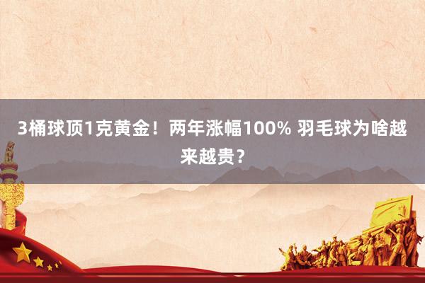 3桶球顶1克黄金！两年涨幅100% 羽毛球为啥越来越贵？